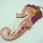 Leather Keychain Coral the ..