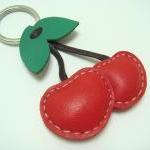 Cherry Leather Keychain ( ..