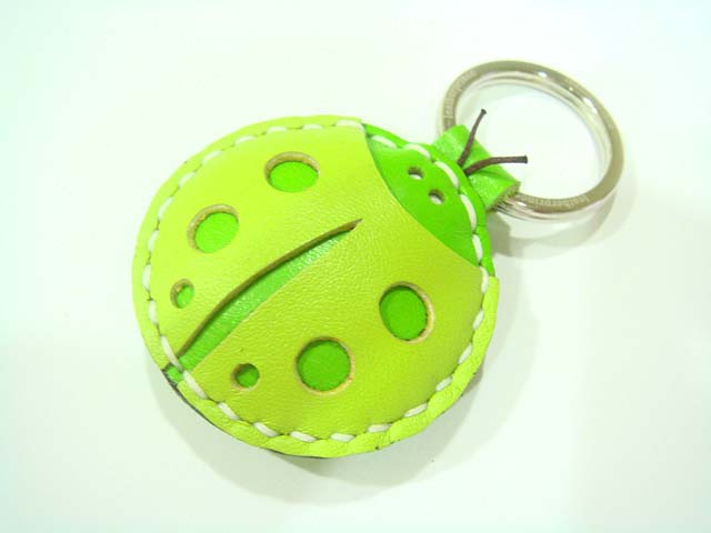 Penny the ladybug leather charm ( Green )