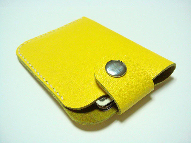 Men / Women Leather Cardholder ( Yellow )