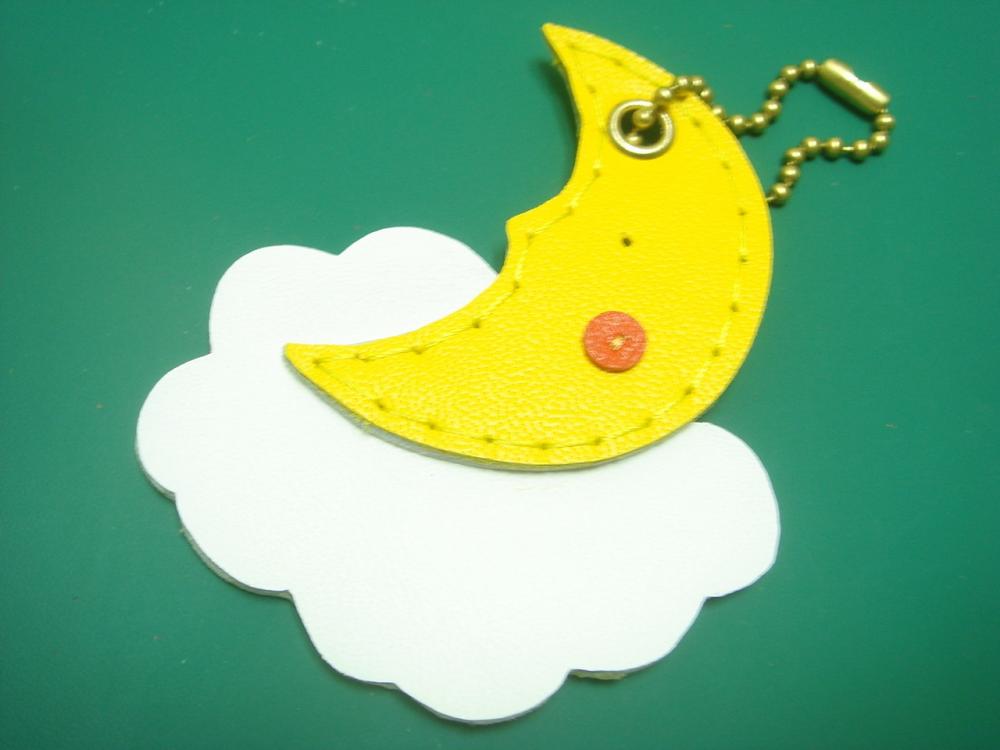 Mandy the Moon Leather Bag Charm ( Yellow )