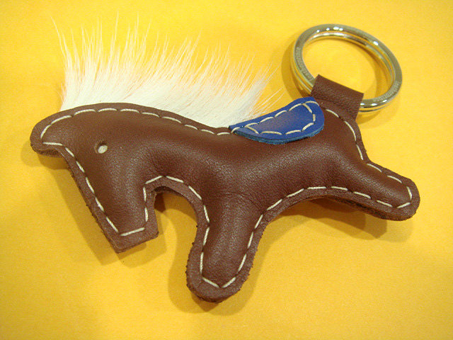 Beon the Horse Leather Keychain ( Dark Brown )