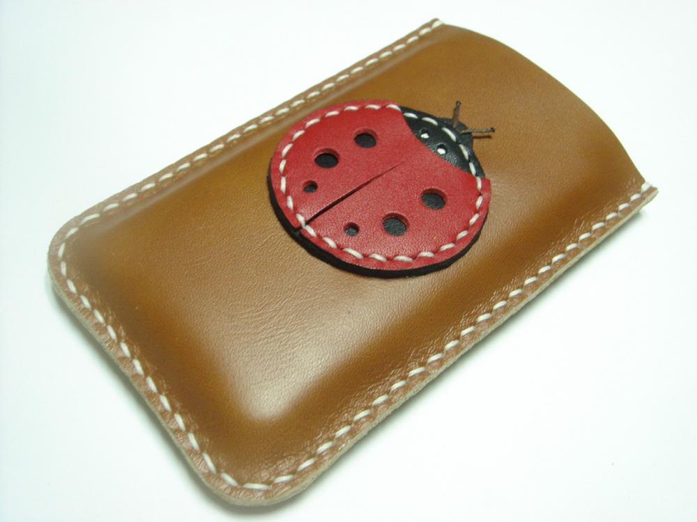 Penny the Ladybug iPhone Leather Case ( Brown and Red )