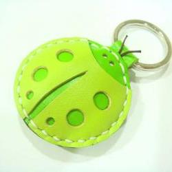 Penny the ladybug leather charm ( Green )