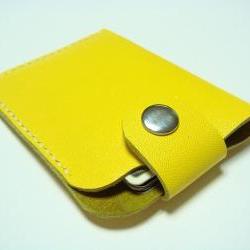 Men / Women Leather Cardholder ( Yellow )