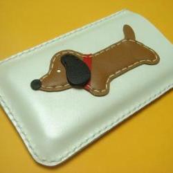 Jemma the Dachshund iPhone leather case ( White )