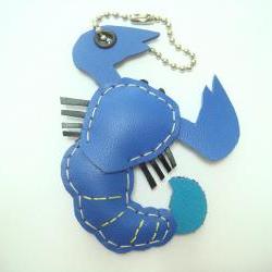 Sam the Scorpion leather charm ( Bright Blue )