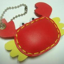 Leather Charm - Maria the Red Crab leather charm