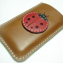 Penny the Ladybug iPhone Leather Case ( Brown and Red )