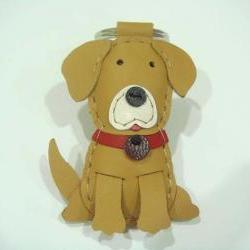 Max the Golden Retriever leather charm ( Brown )
