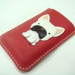 CoCo the French Bull Dog iPhone leather case ( Red )