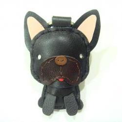 Duke the French Bull Dog Leather Charm ( Black )