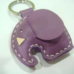 Laura the Elephant Leather Charm ( Light Purple )