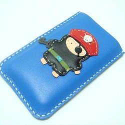 Hez the Pirate iPhone leather case ( Blue )