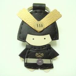 Eiji the Samurai leather charm ( Black )